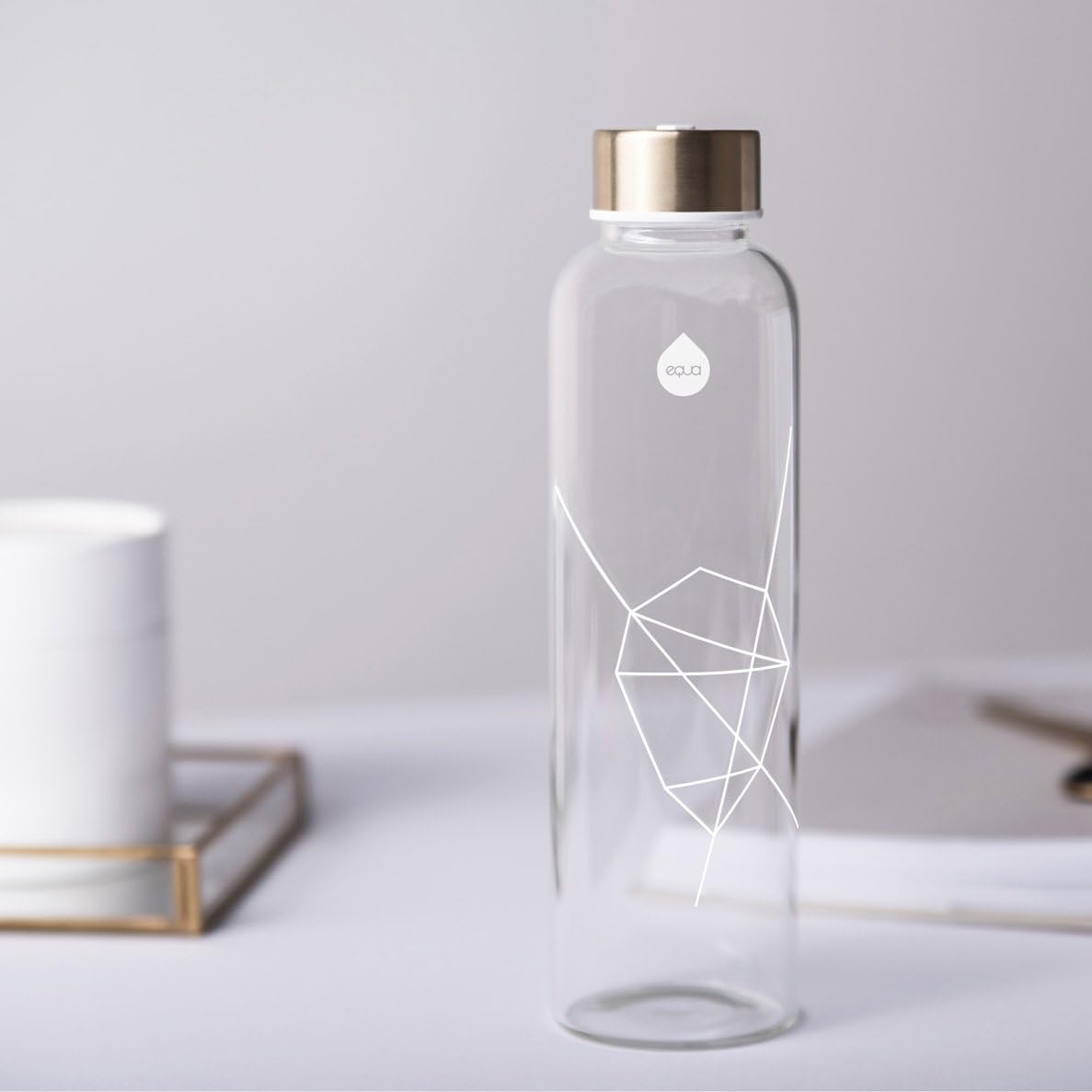 Trinkflasche Glas Mismatch Weiss