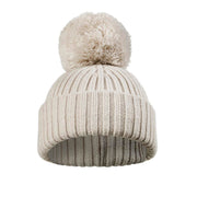 Pommel Woll- Mütze Creamy White