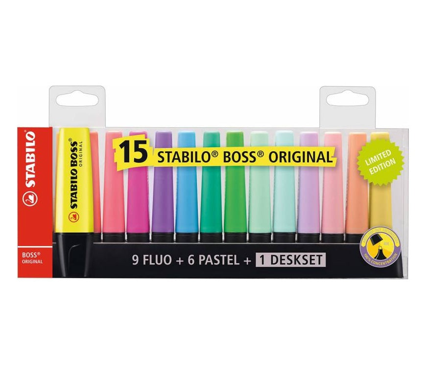 Boss Original Textmarker 15er Tischset