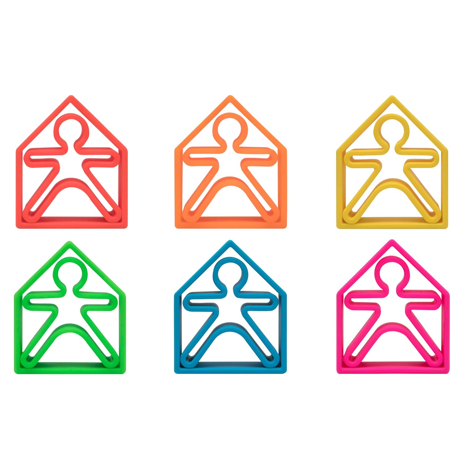 Lot de pailles en silicone Zoe, bleu multicolore