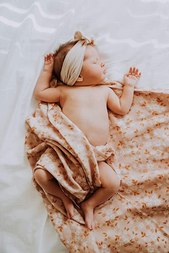 Muslin Swaddle Whimsy Floral Peach