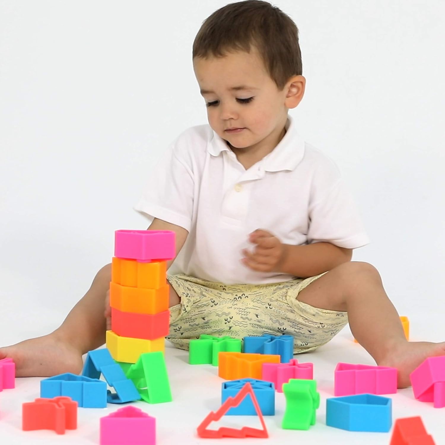 Lot de pailles en silicone Zoe, bleu multicolore