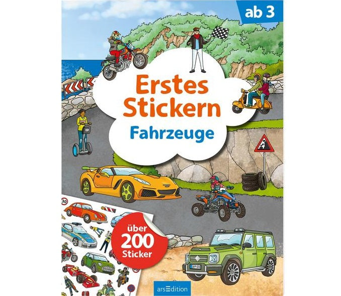 Erstes Stickern: Fahrzeuge