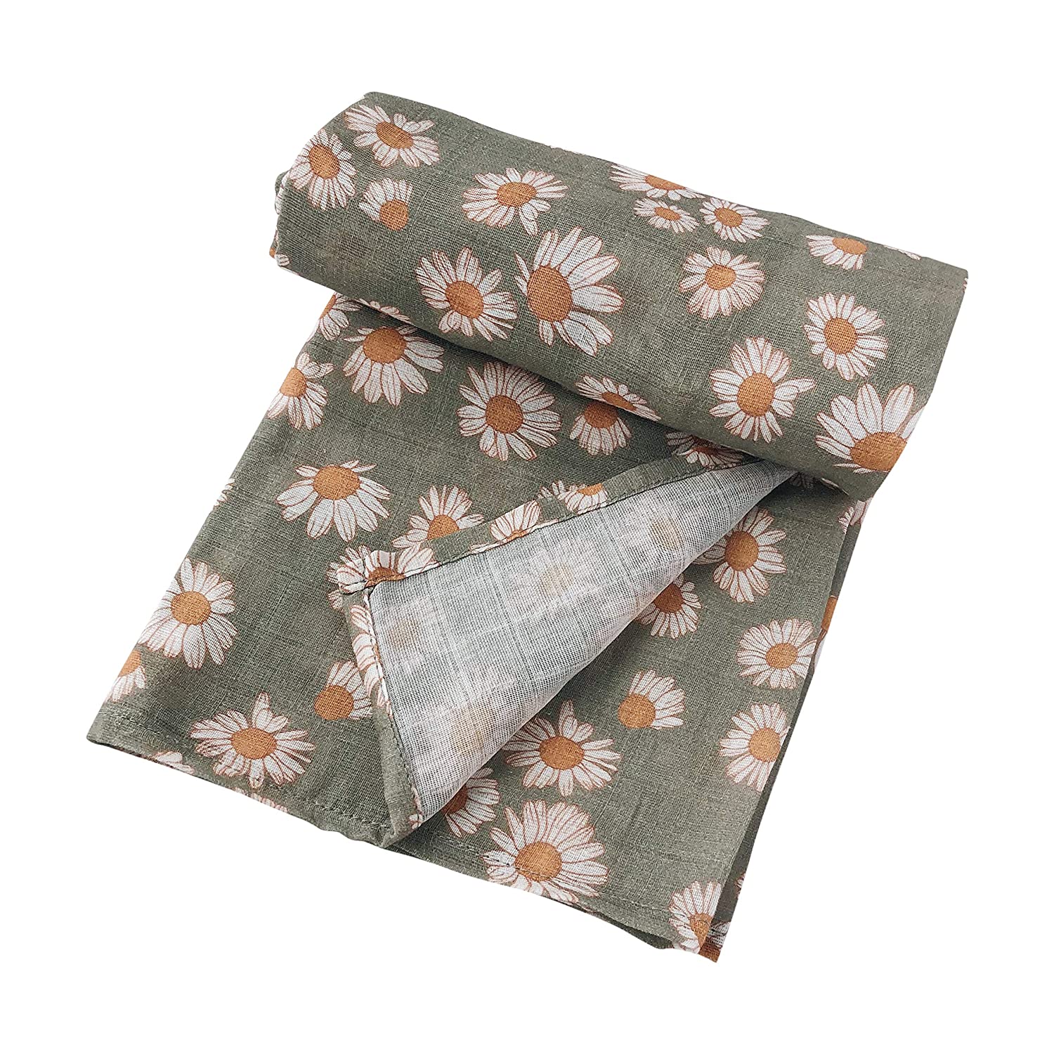 Muslin Swaddle Daisy Sage Green