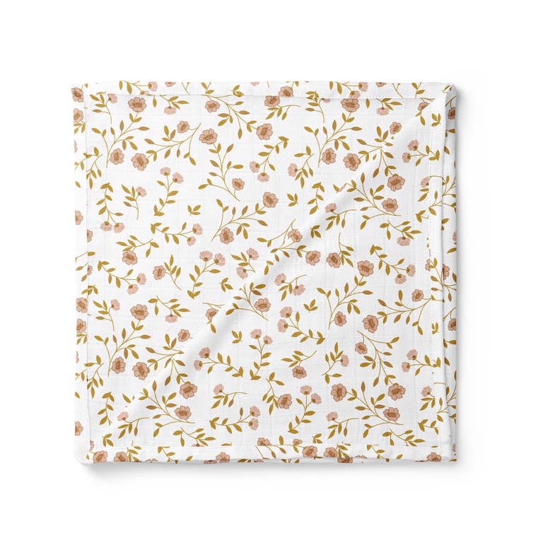 Muslin Swaddle Wild Flower White