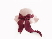 Stroh Hut Rosa Bordeaux & Grau Schlaufe