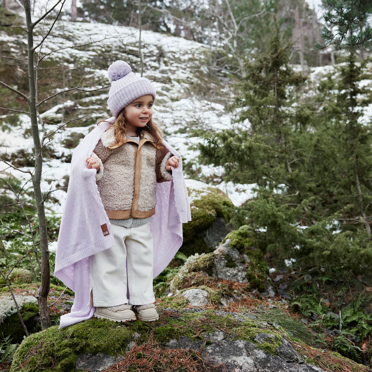 Babydecke Pointelle Lavender Love