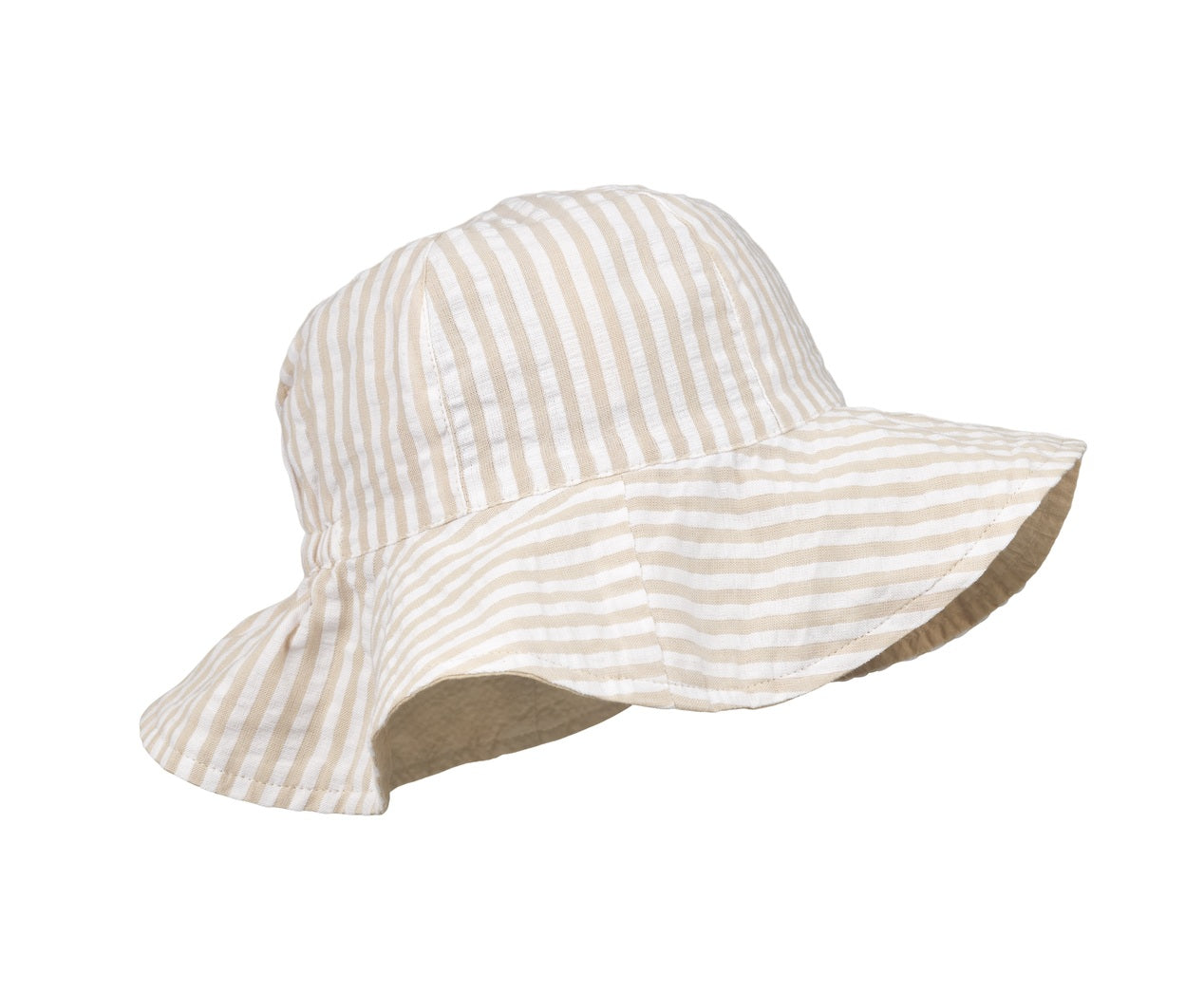 Chapeau de soleil Amelia à rayures réversibles blanc éclatant