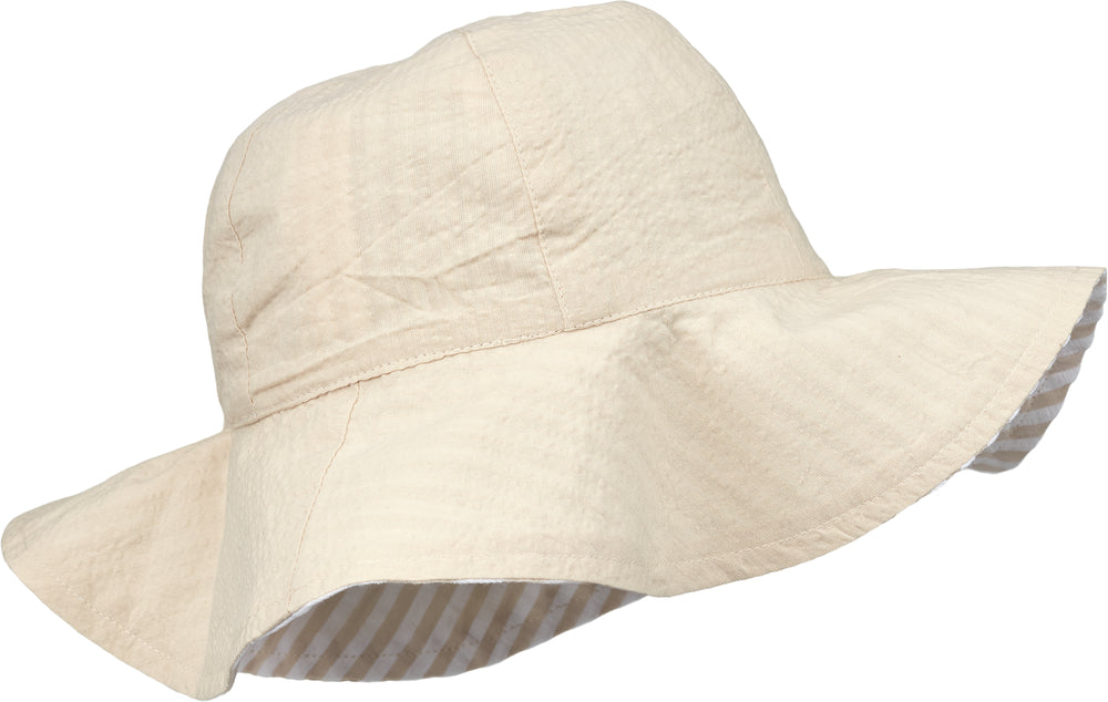 Amelia Sonnenhut wendbar Streifen Crisp White