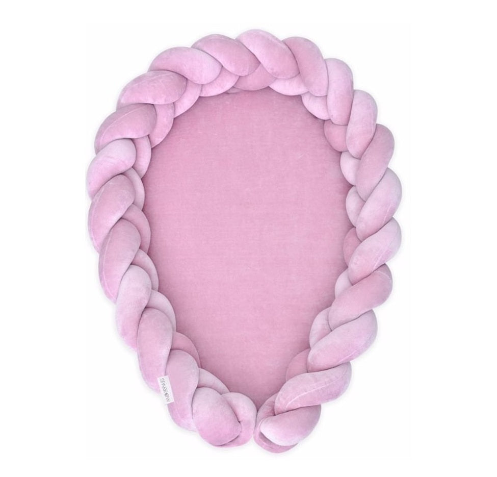 Baby nest bed bumper, old rose, 2 in 1