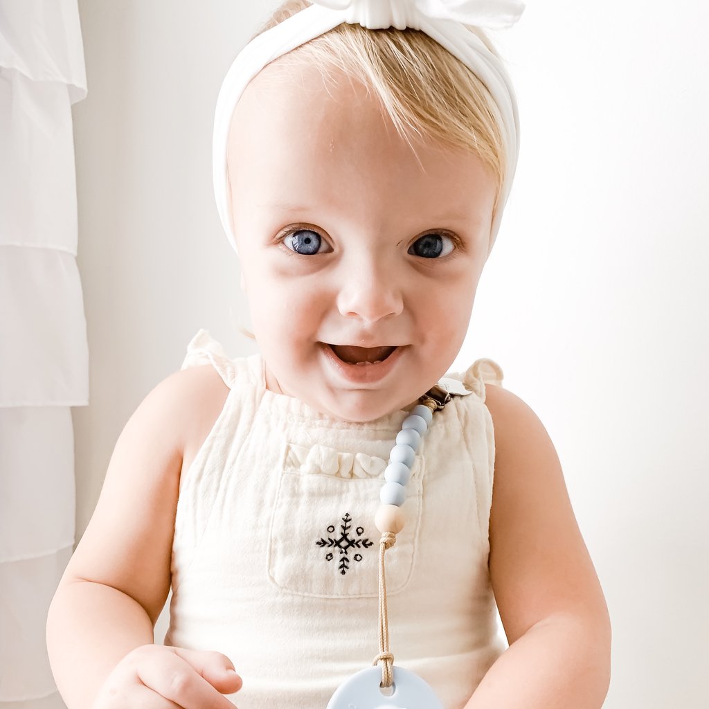 Schnullerclip Cutie Wood Blue