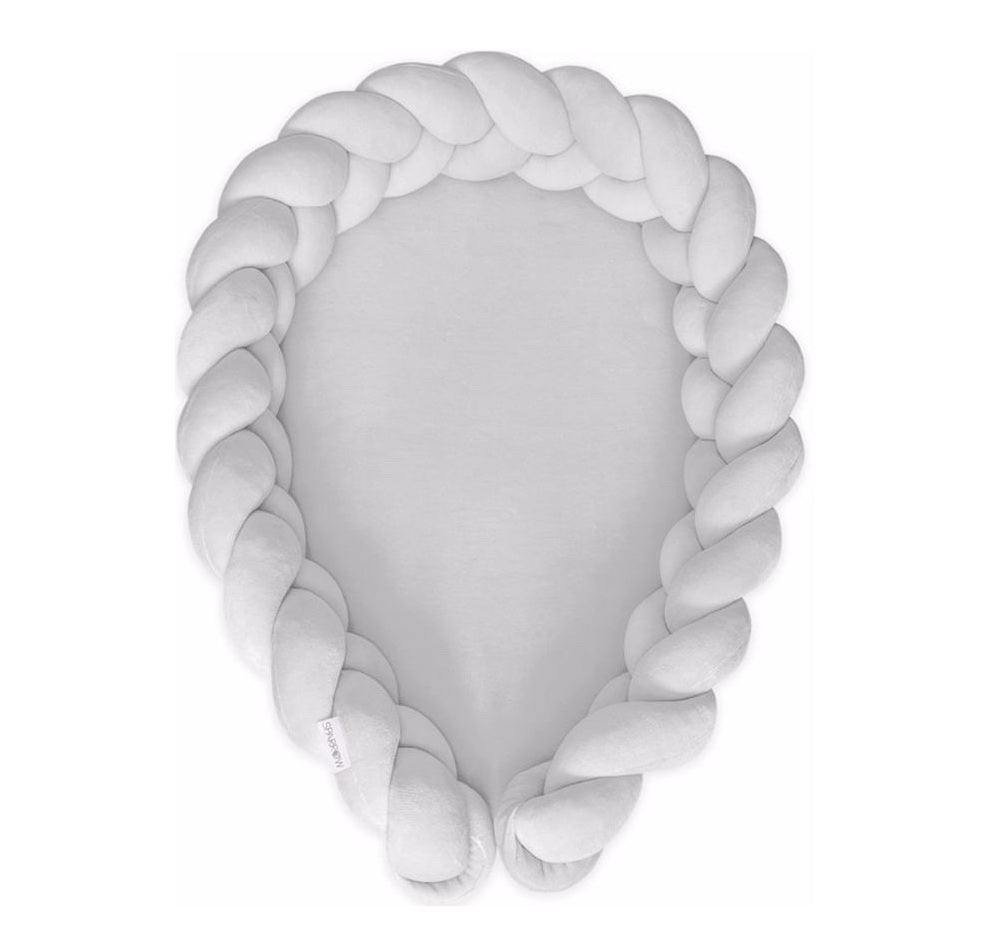 Baby nest bed bumper light grey 2 in 1