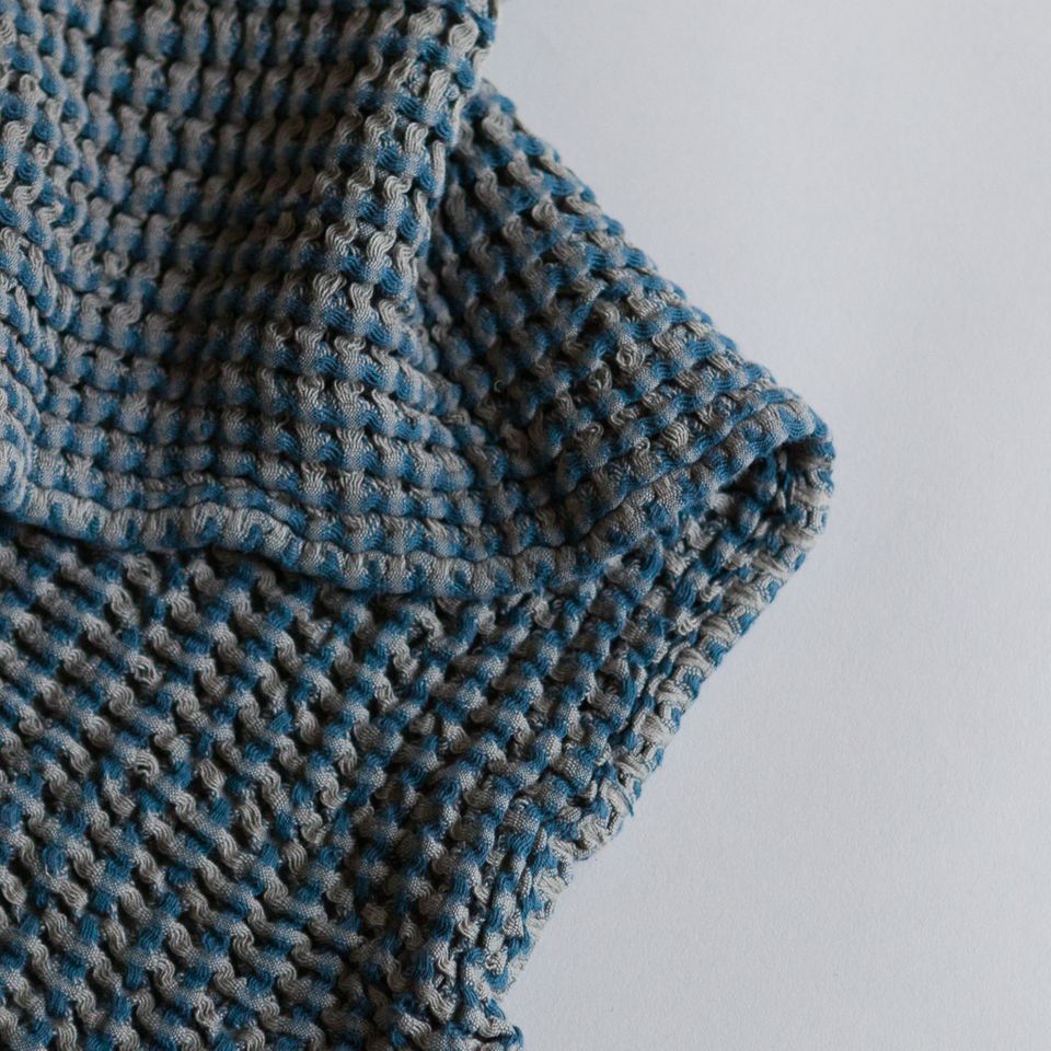 Waffel Badetuch Stormy Blue