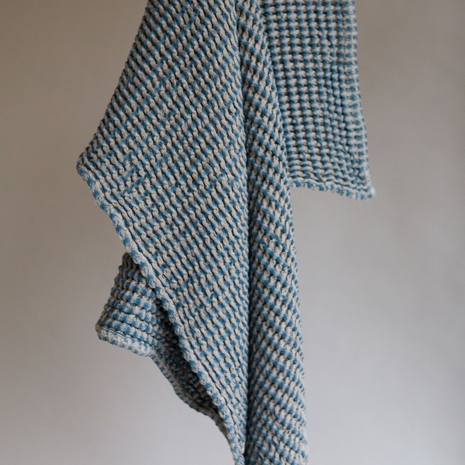 Waffel Badetuch Stormy Blue