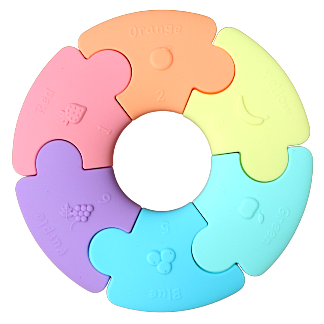 Farbenrad Kau- und Lern Puzzle Pastell