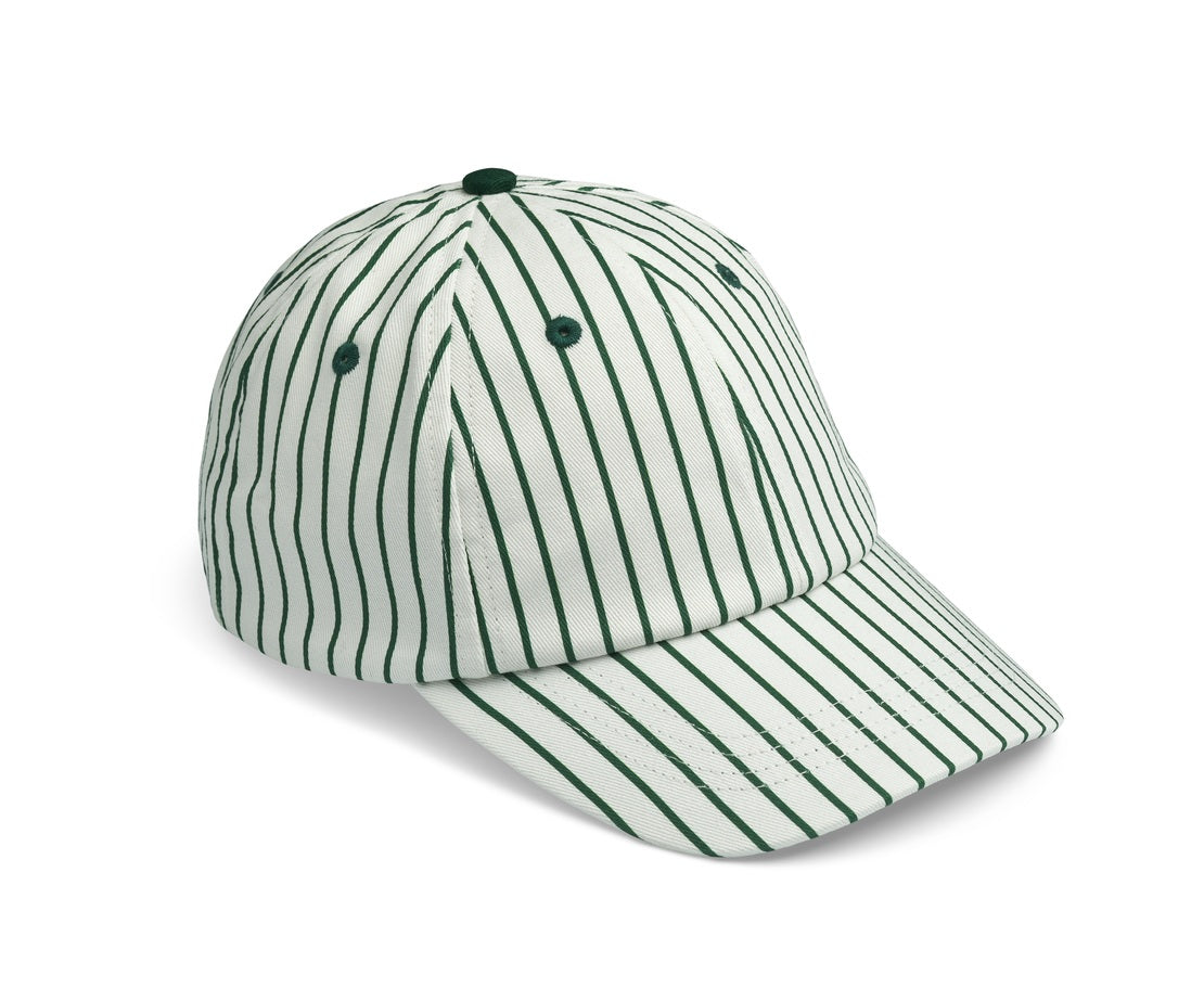 Casquette Danny à rayures vert jardin