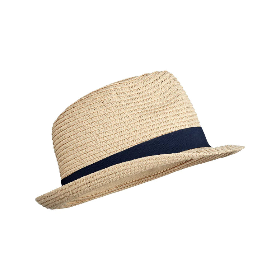 Chapeau de paille Doro Nature - Bleu marine