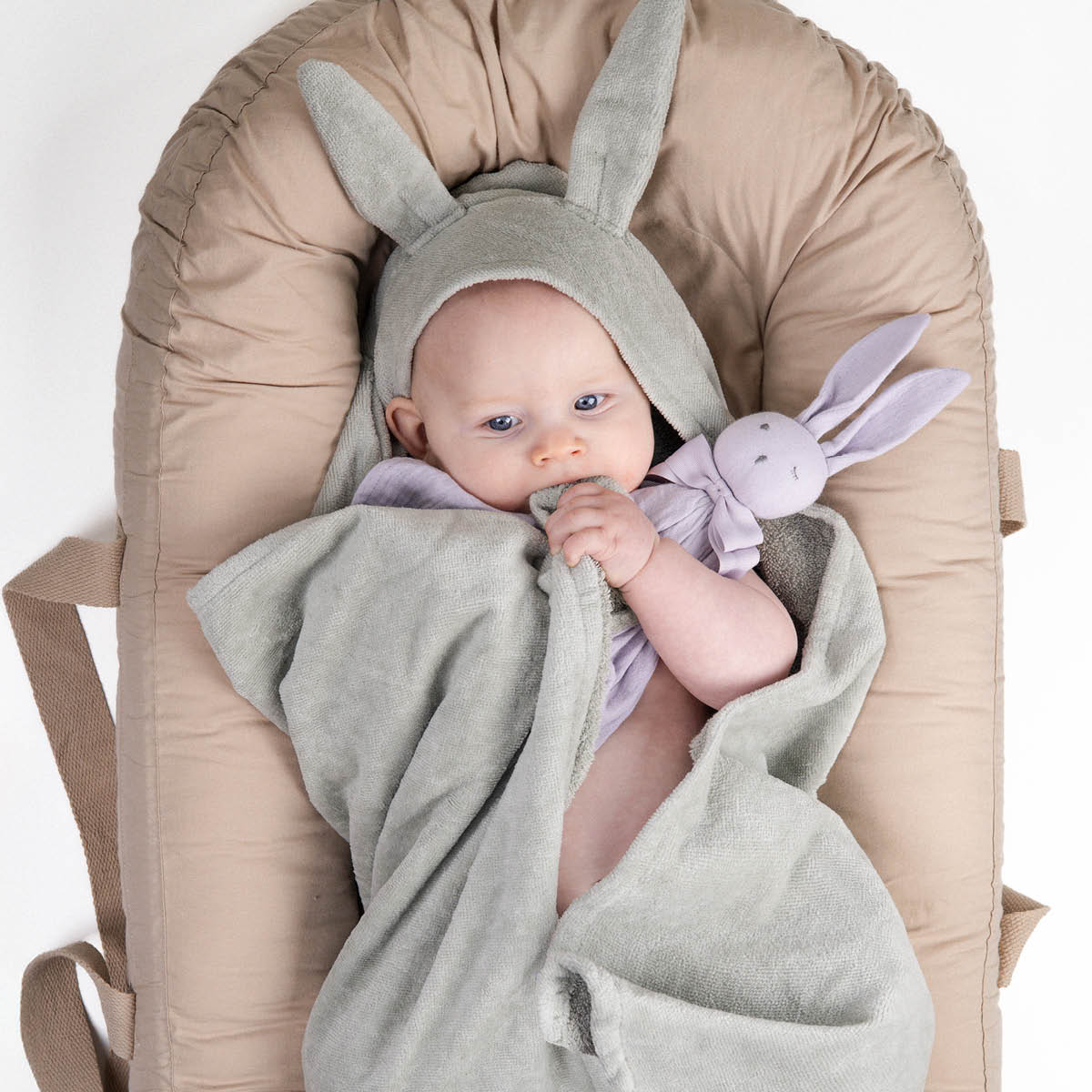 Hooded bath towel Vanilla white