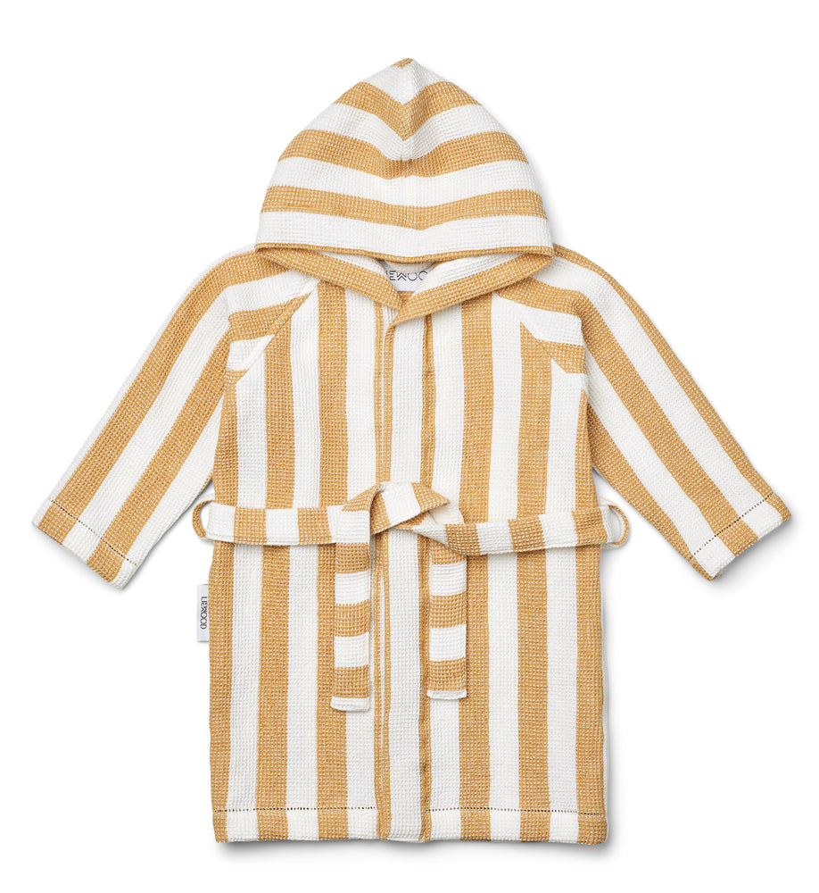 Gray Wellness Bathrobe Waffle Fabric White Yellow Mellow