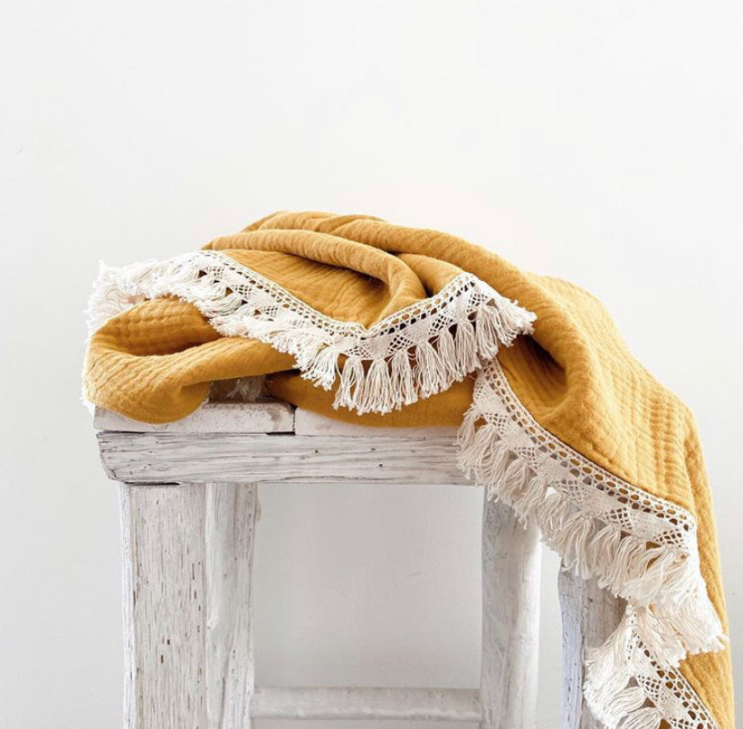 Muslin Decke Mustard