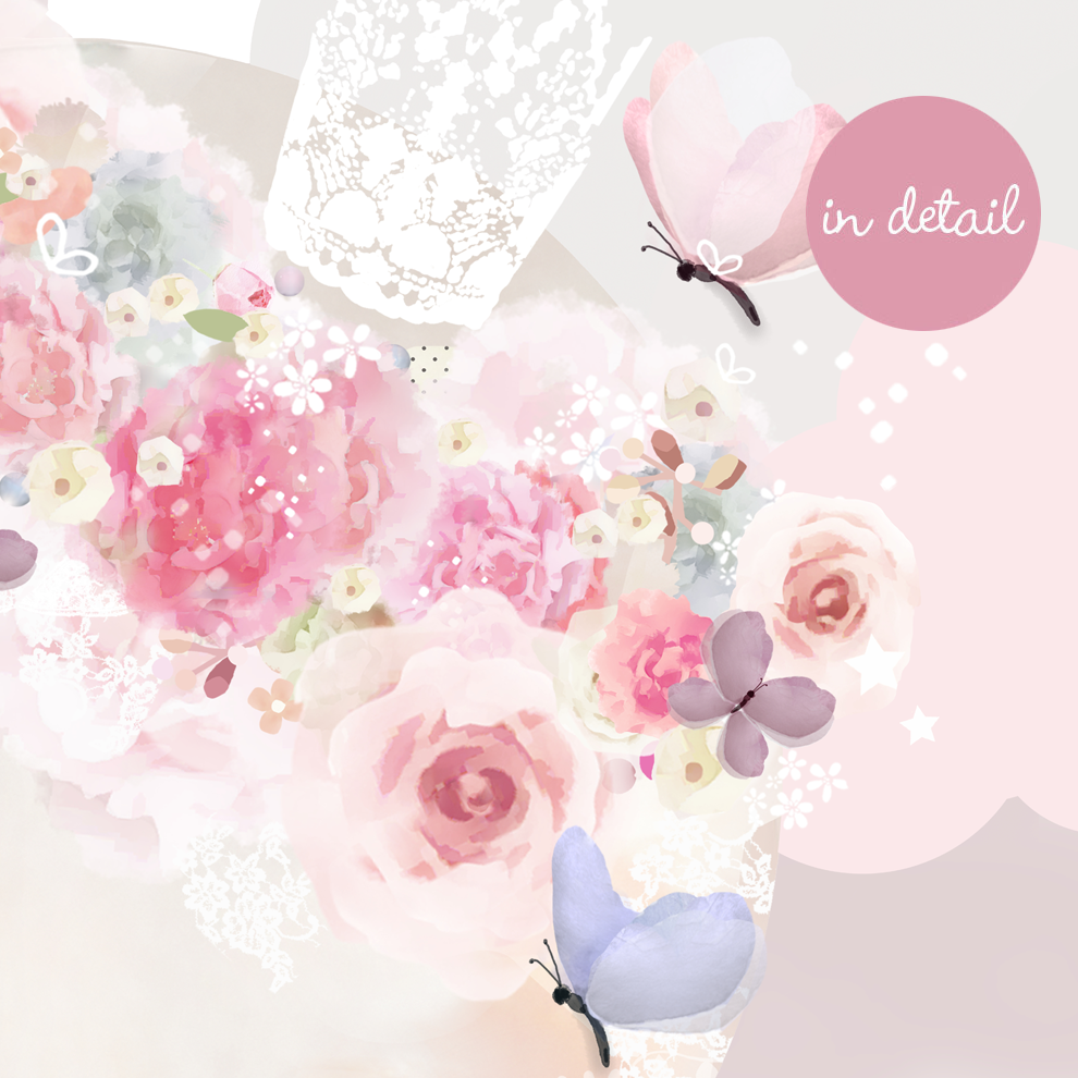 Wandsticker Schlafender Mond Rosa