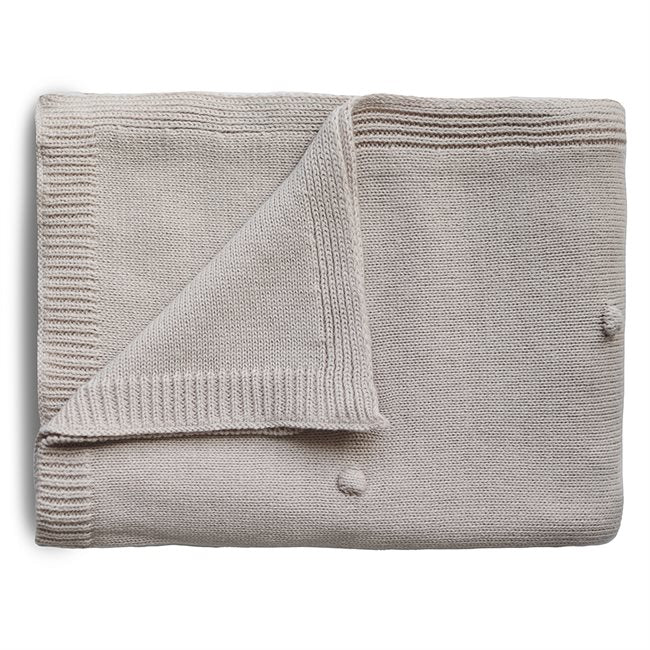 Strickdecke Dots White Melange