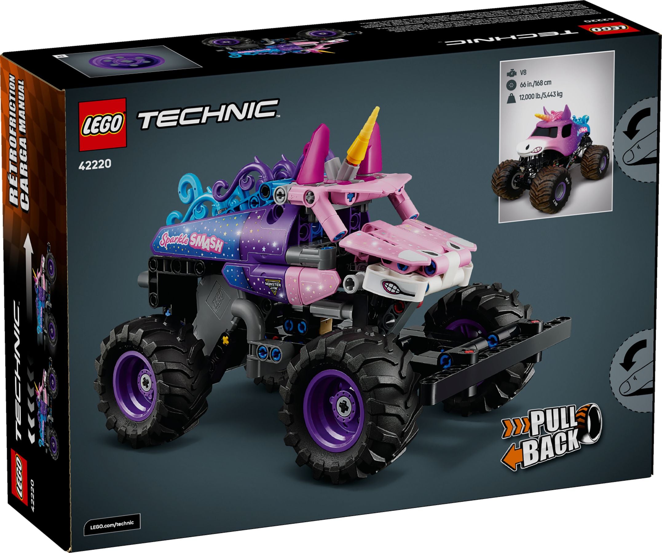 Monster Jam™ Sparkle Smash™ mit Rückziehmotor