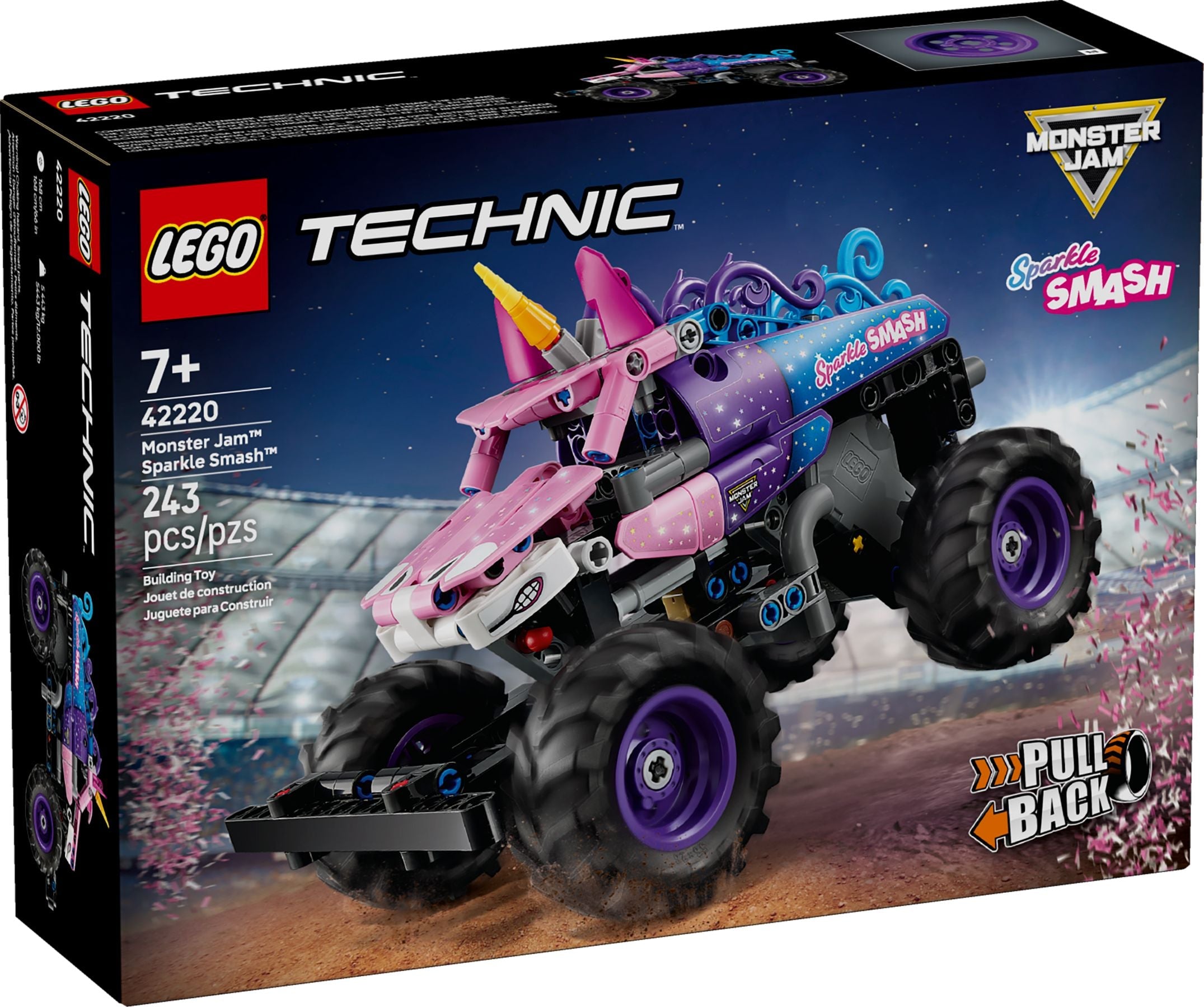 Monster Jam™ Sparkle Smash™ with pull-back motor