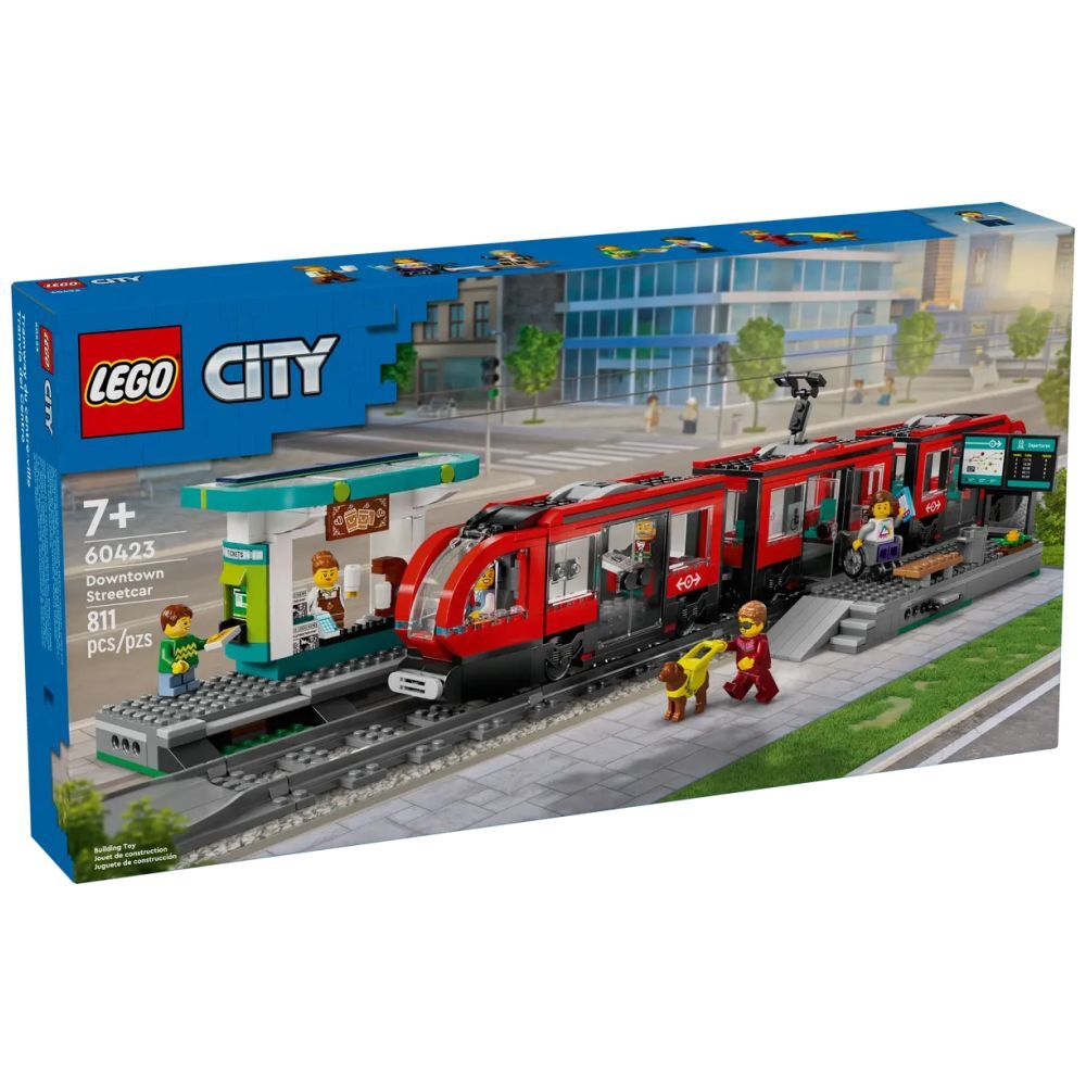 Straßenbahn mit Haltestelle