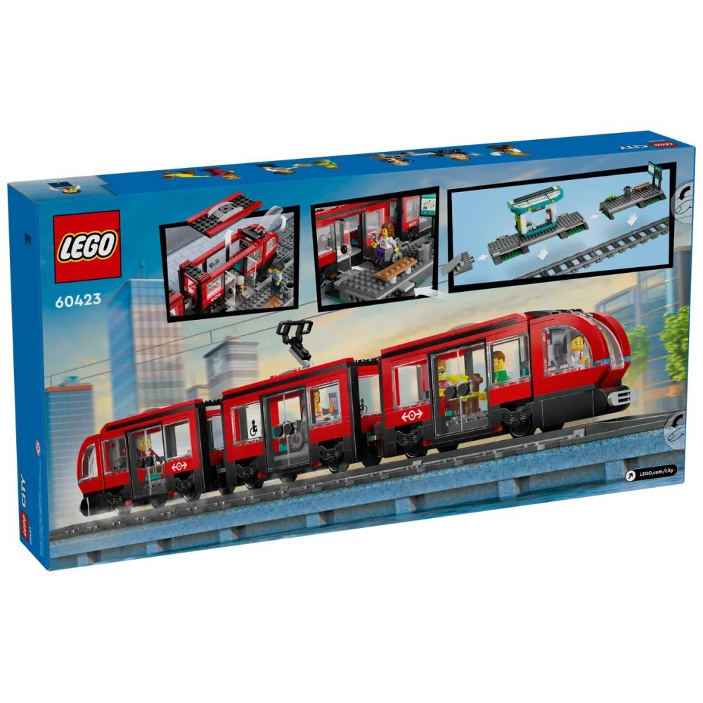 Straßenbahn mit Haltestelle