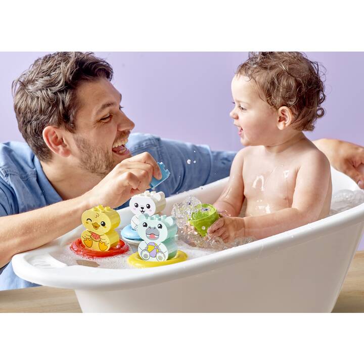Badewannenspaß: Schwimmender Tierzug