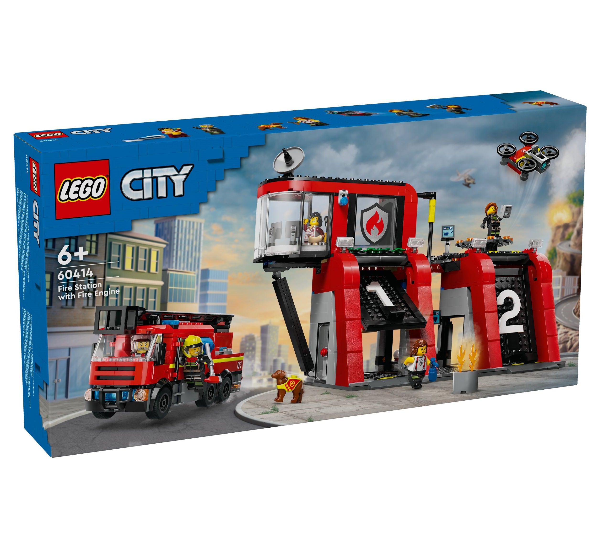 Caserne de pompiers avec camion-échelle pivotant