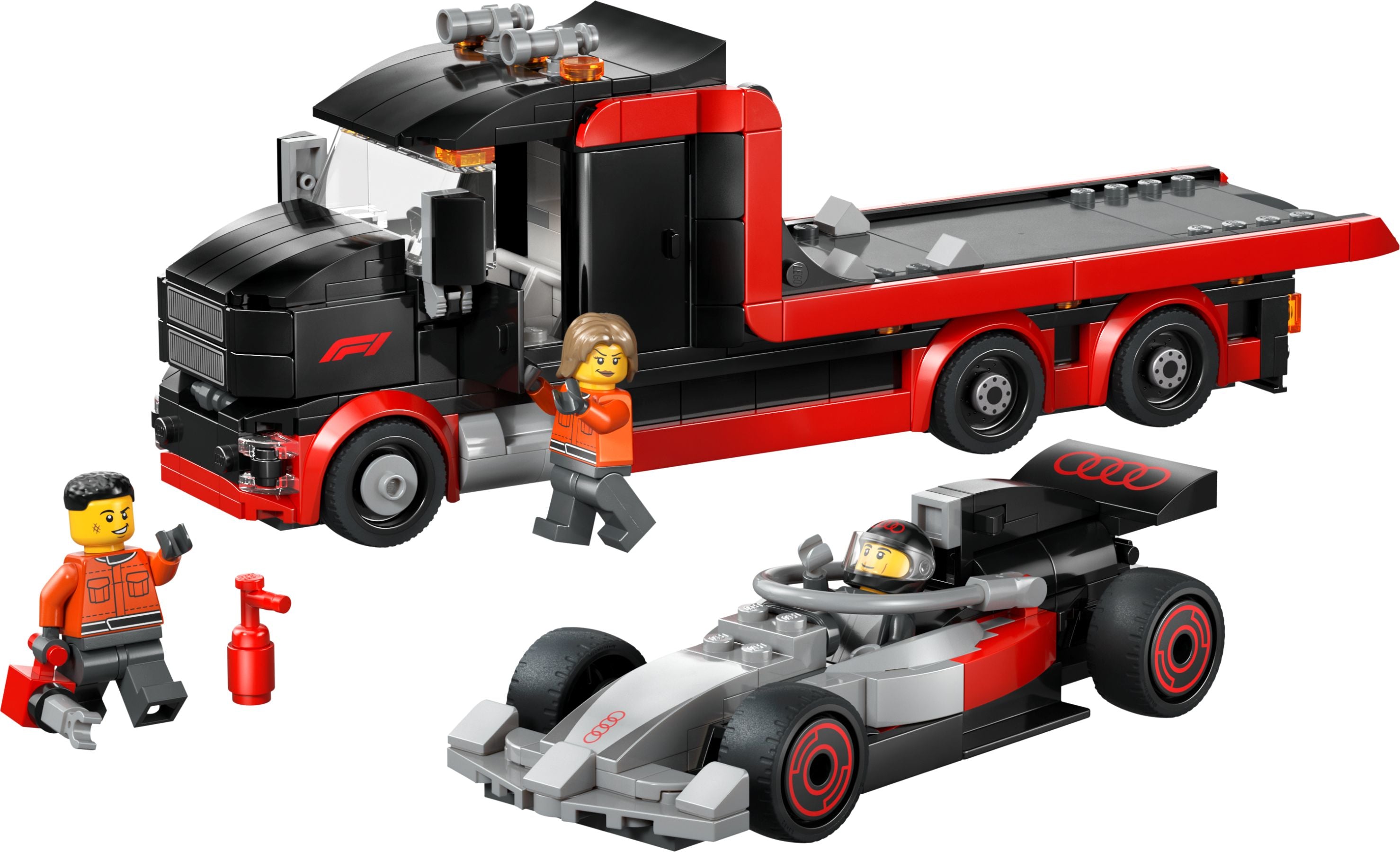 F1® Truck mit Audi F1® Rennwagen