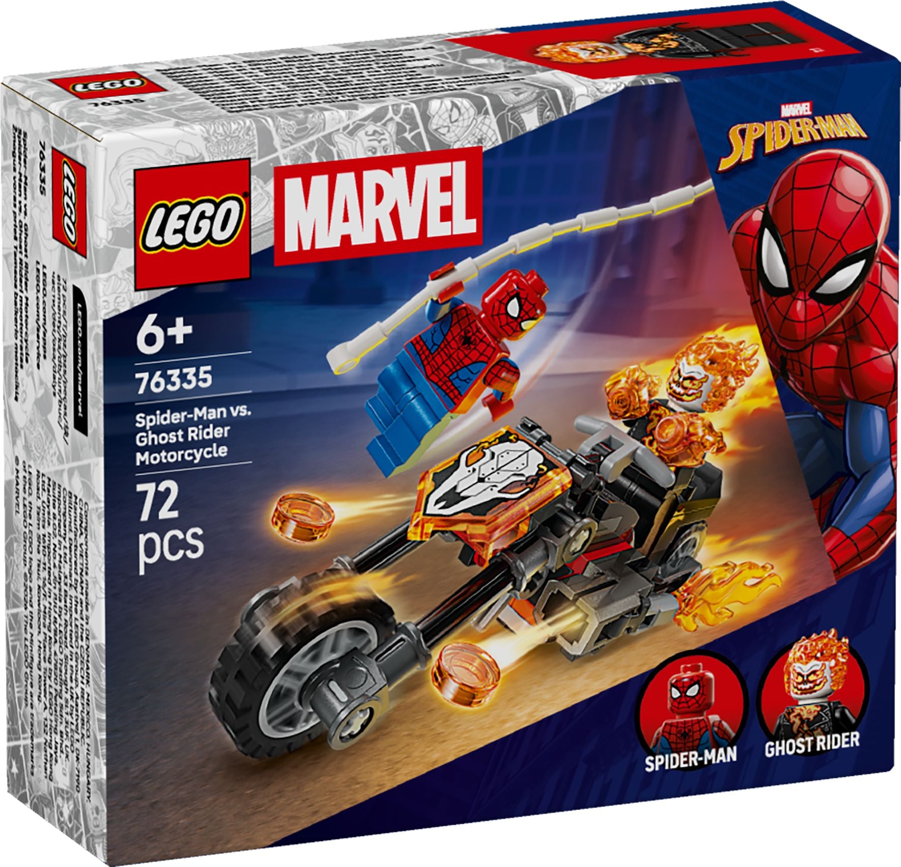 Spider-Man vs. Ghost Rider auf seinem Motorrad
