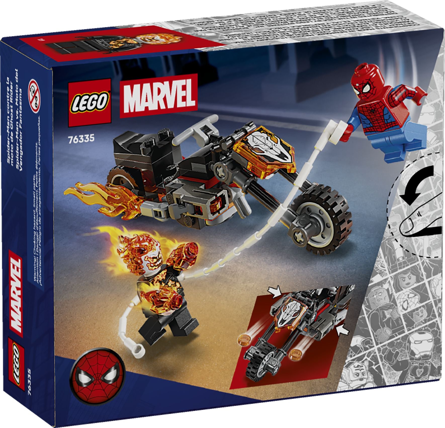 Spider-Man vs. Ghost Rider auf seinem Motorrad