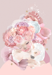Poster My Dear Unicorn mit Blattgold