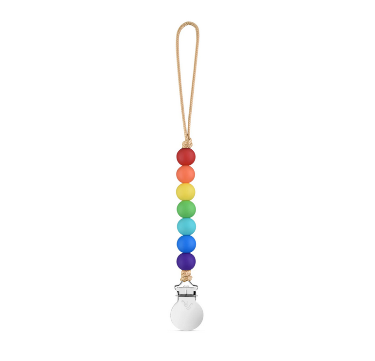 Schnullerclip Cutie Regenbogen Neon