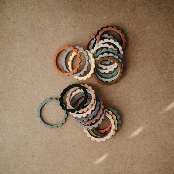Lot de pailles en silicone Zoe, bleu multicolore
