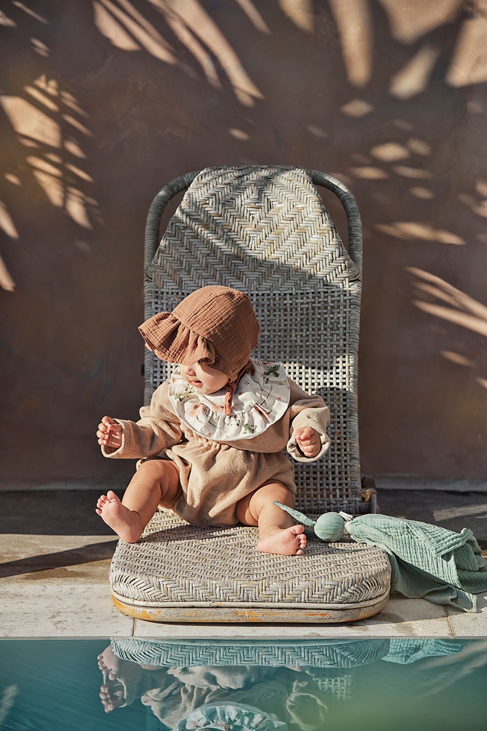Baby Sommer Bonnet Muslin Soft Terracotta