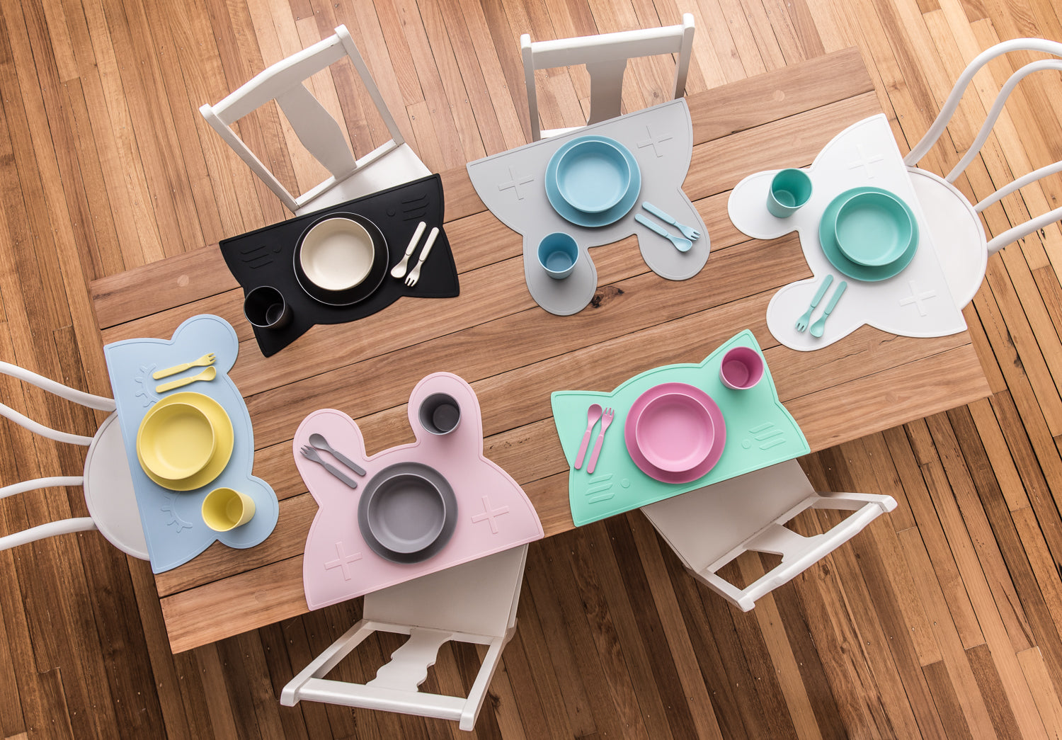 Lot de pailles en silicone Zoe, bleu multicolore