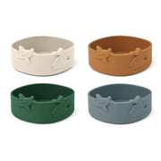 Ensemble de bols en silicone Emily Bleu Brume Mix