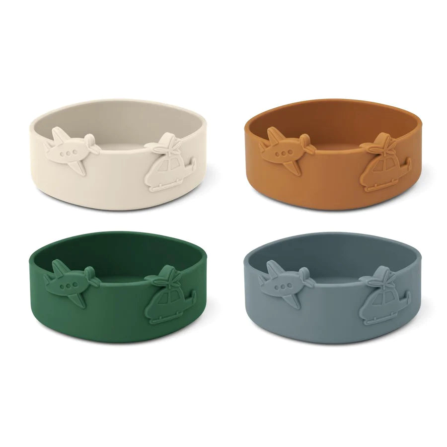 Ensemble de bols en silicone Emily Bleu Brume Mix