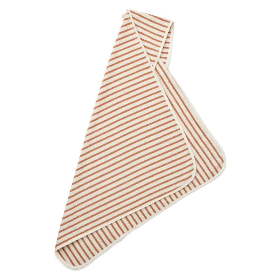 Louie Kapuzen Badetuch Streifen Tuscany Creme (Grösse Kleinkind)