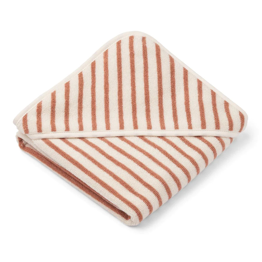 Alba Kapuzen Badetuch Streifen Tuscany Creme (Grösse Baby)