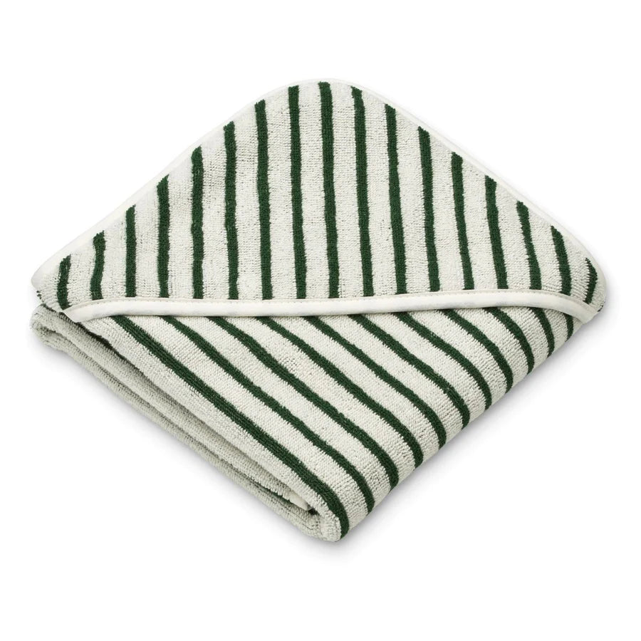 Alba Kapuzen Badetuch Garden Green Creme (Grösse Baby)