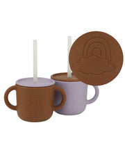 Lot de pailles en silicone Zoe, bleu multicolore