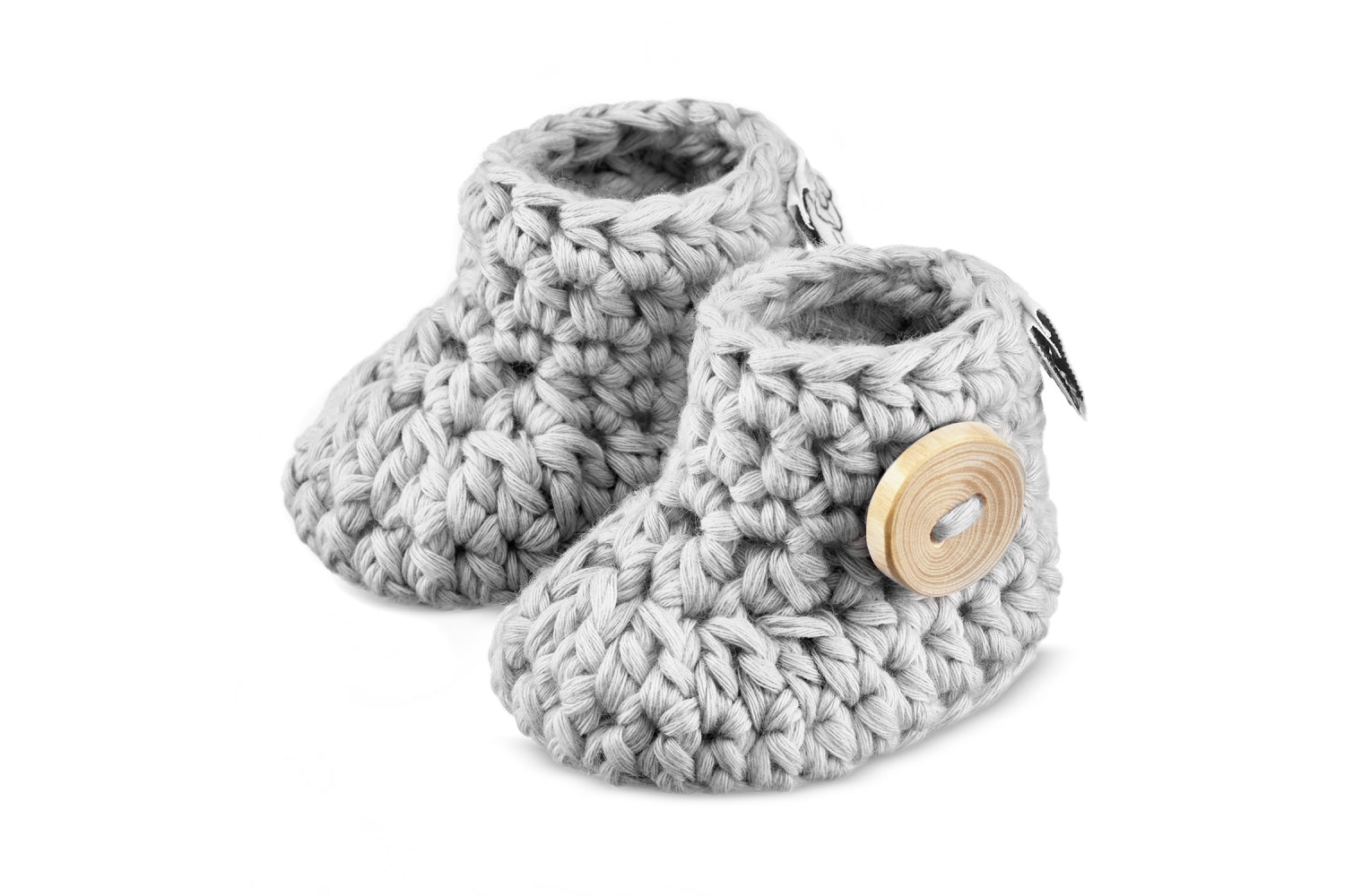 Baby Strick- Booties Grau