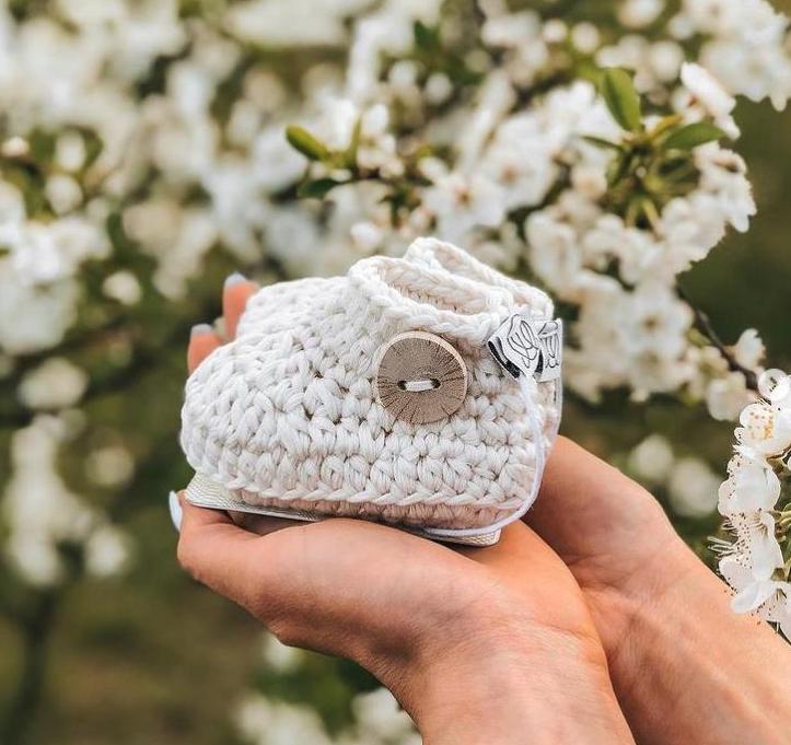 Baby Strick- Booties Cream