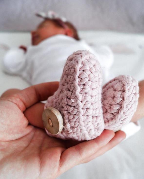 Baby Strick- Booties Pink