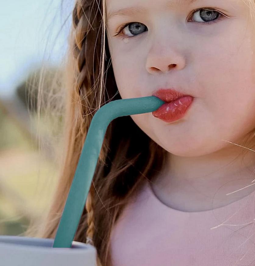 Zoe Set of Silicone Drinking Straws Blue Multi Mix
